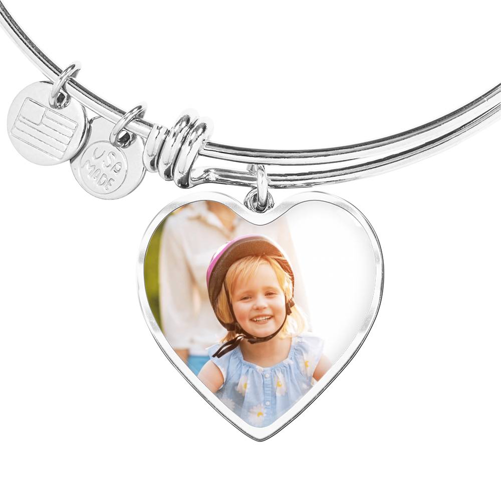 Customized Luxury Heart Bangle.