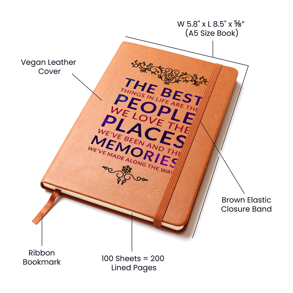 graphic leather memories journal
