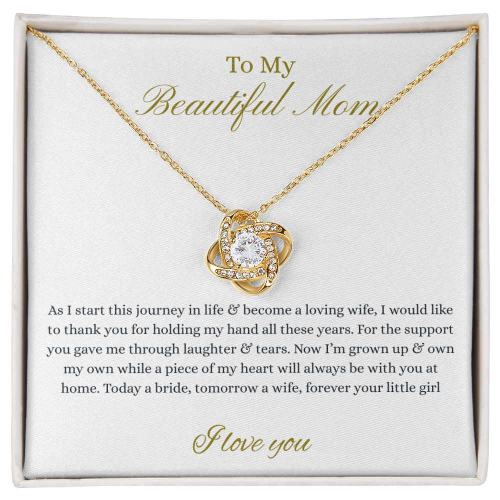 Daughter To Mother Love Knot Necklace