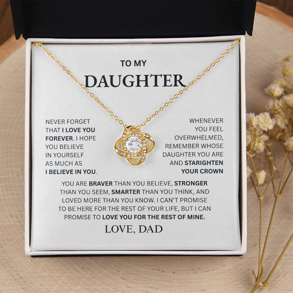 To My Daughter From Dad Love Knot Necklace β Forever My Little Girl