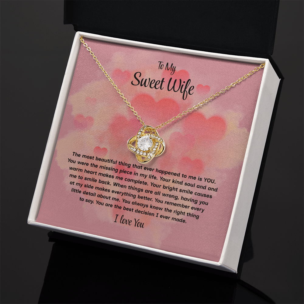 To My Sweet Wife Love Knot Necklace – Forever My Love