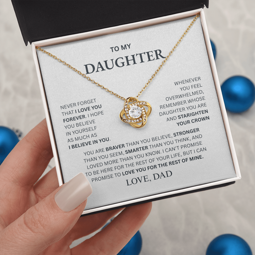 To My Daughter From Dad Love Knot Necklace β Forever My Little Girl