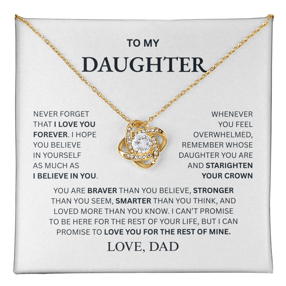 To My Daughter From Dad Love Knot Necklace β Forever My Little Girl