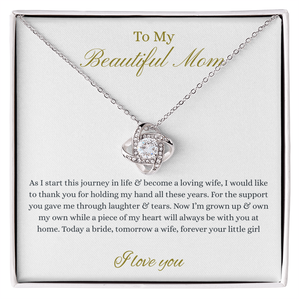 Daughter To Mother Love Knot Necklace