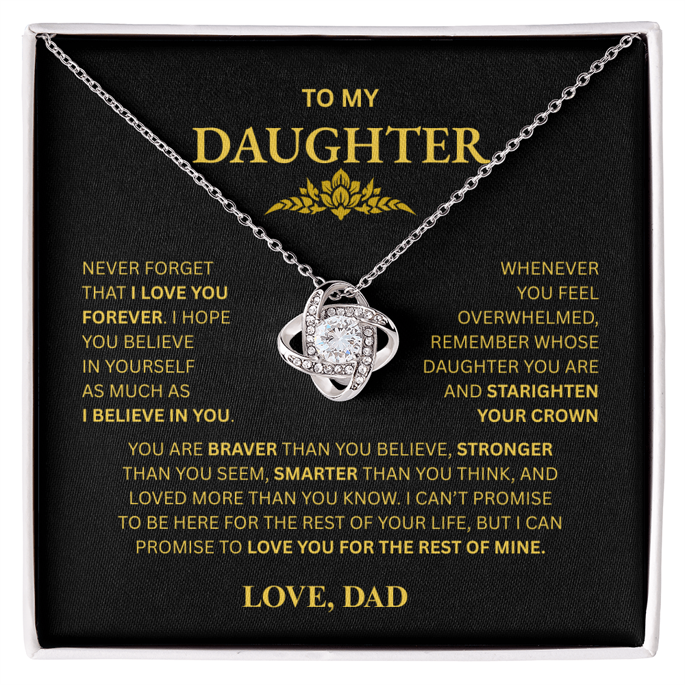 To My Daughter From Dad Love Knot Necklace β Forever My Little Girl