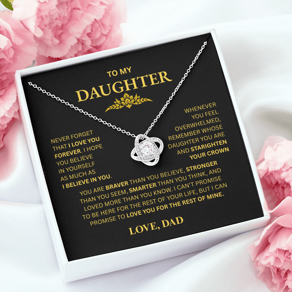To My Daughter From Dad Love Knot Necklace β Forever My Little Girl