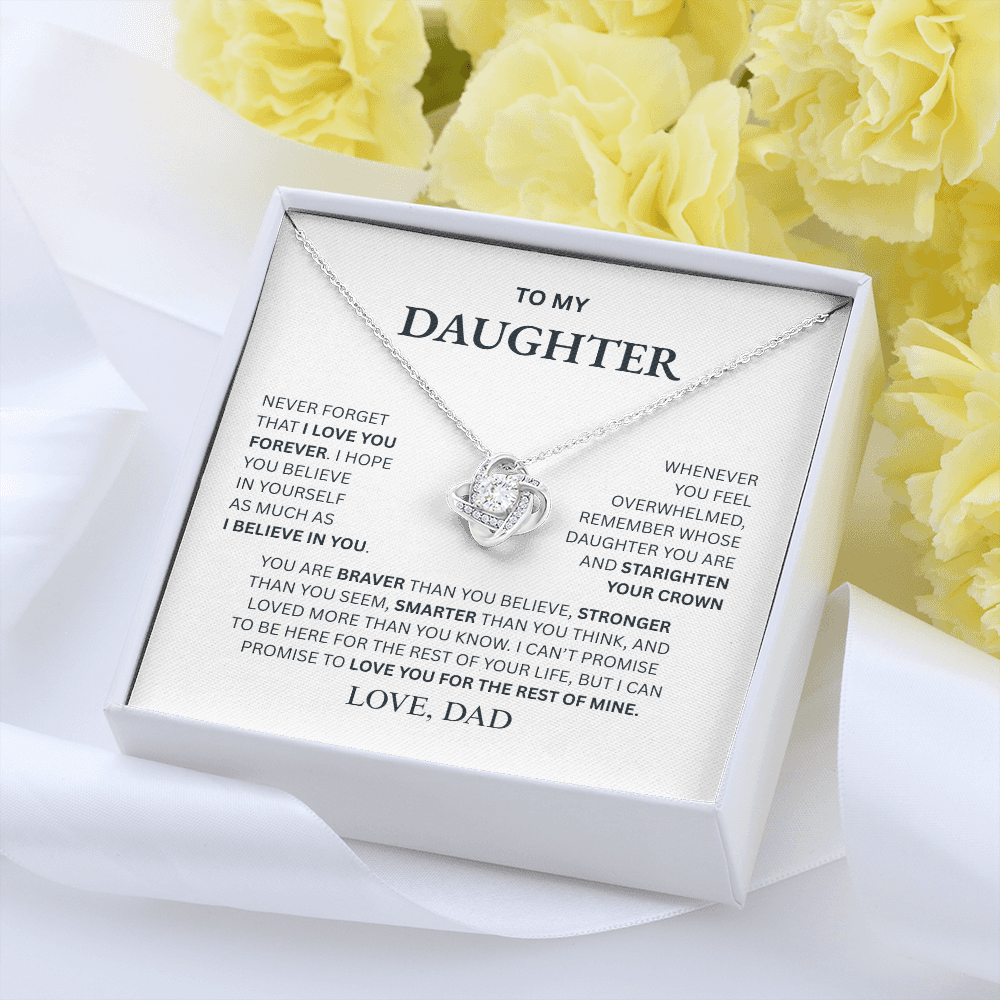 To My Daughter From Dad Love Knot Necklace β Forever My Little Girl