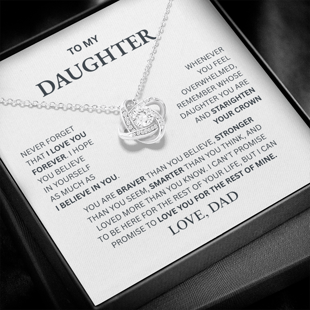 To My Daughter From Dad Love Knot Necklace β Forever My Little Girl