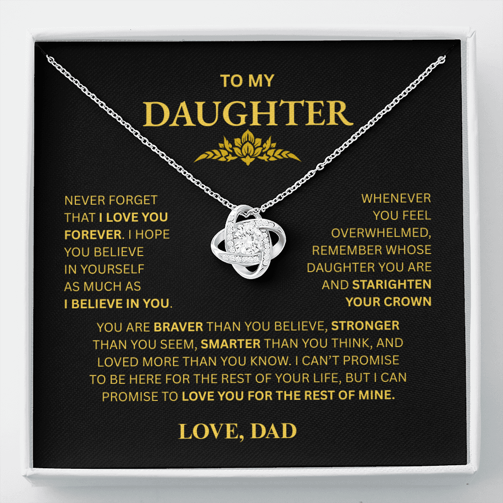 To My Daughter From Dad Love Knot Necklace β Forever My Little Girl