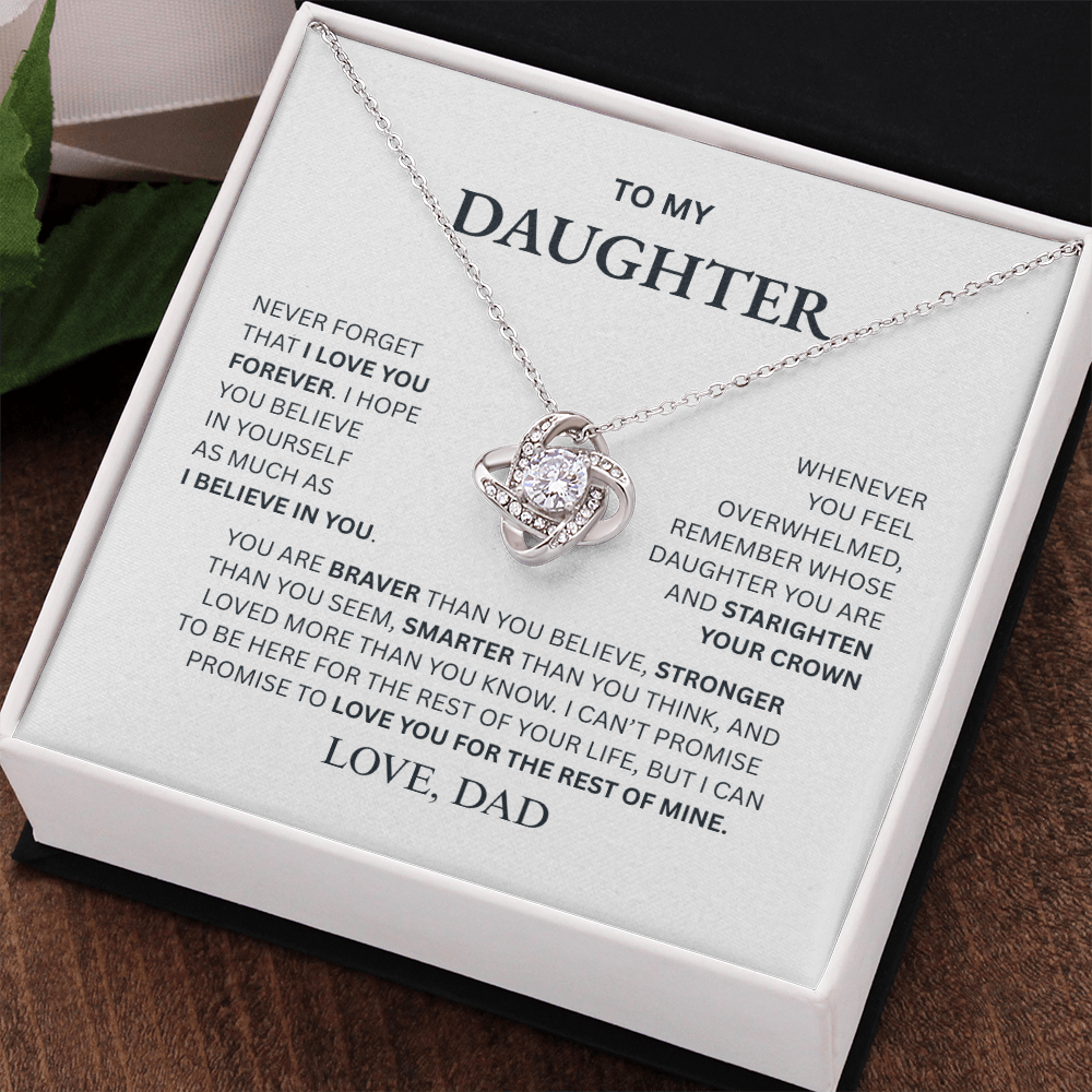 To My Daughter From Dad Love Knot Necklace β Forever My Little Girl