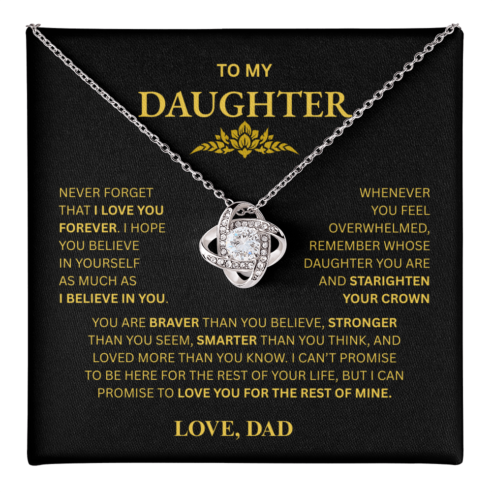 To My Daughter From Dad Love Knot Necklace β Forever My Little Girl