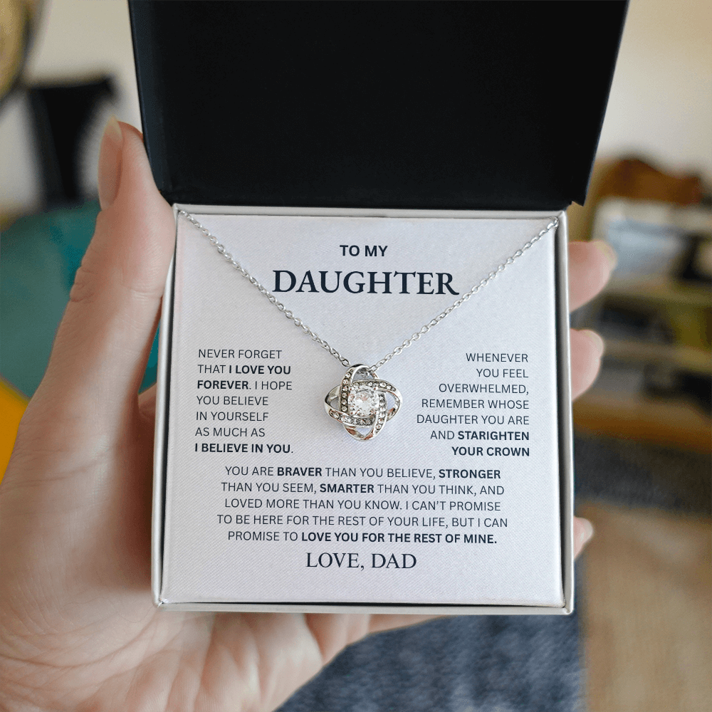 To My Daughter From Dad Love Knot Necklace β Forever My Little Girl