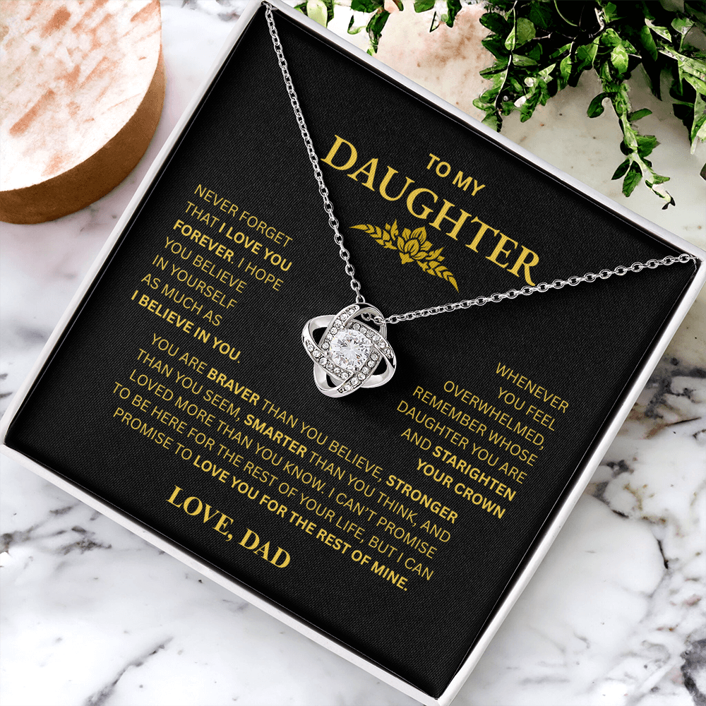 To My Daughter From Dad Love Knot Necklace β Forever My Little Girl