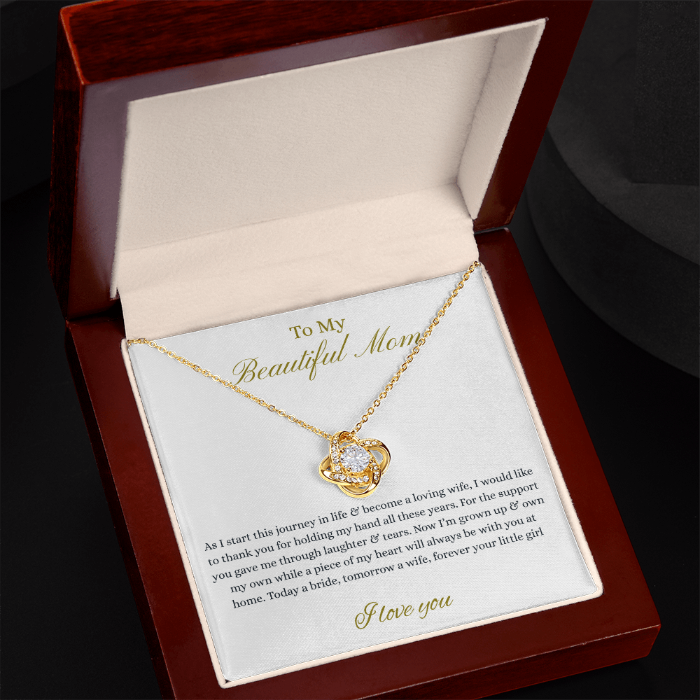 Daughter To Mother Love Knot Necklace