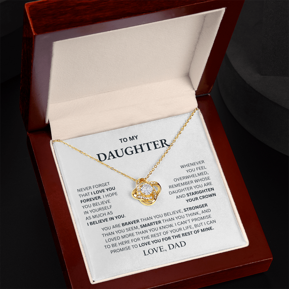 To My Daughter From Dad Love Knot Necklace β Forever My Little Girl
