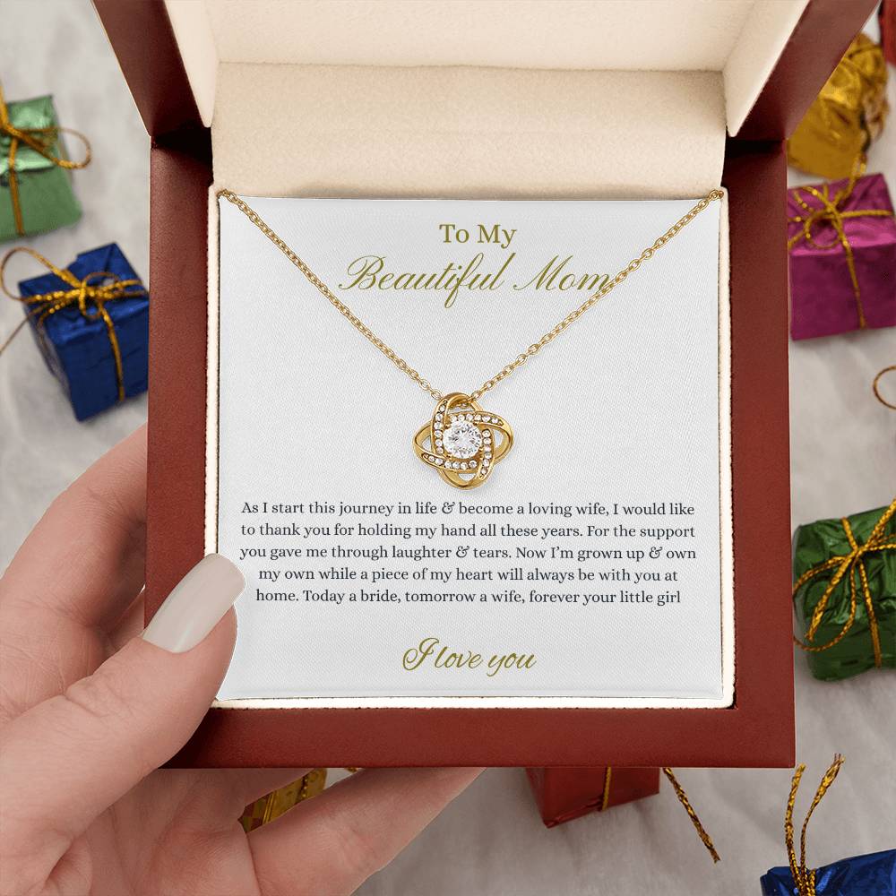 Daughter To Mother Love Knot Necklace