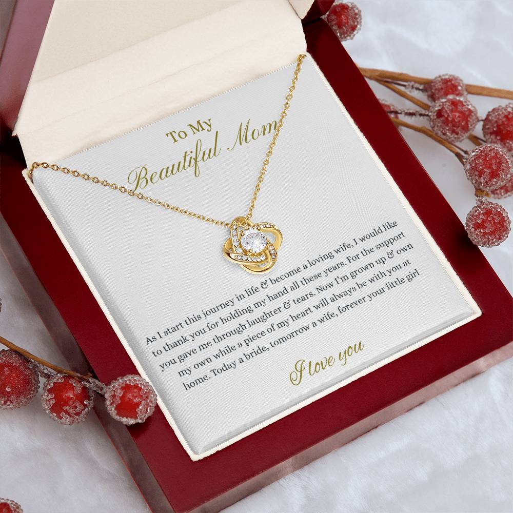 Daughter To Mother Love Knot Necklace