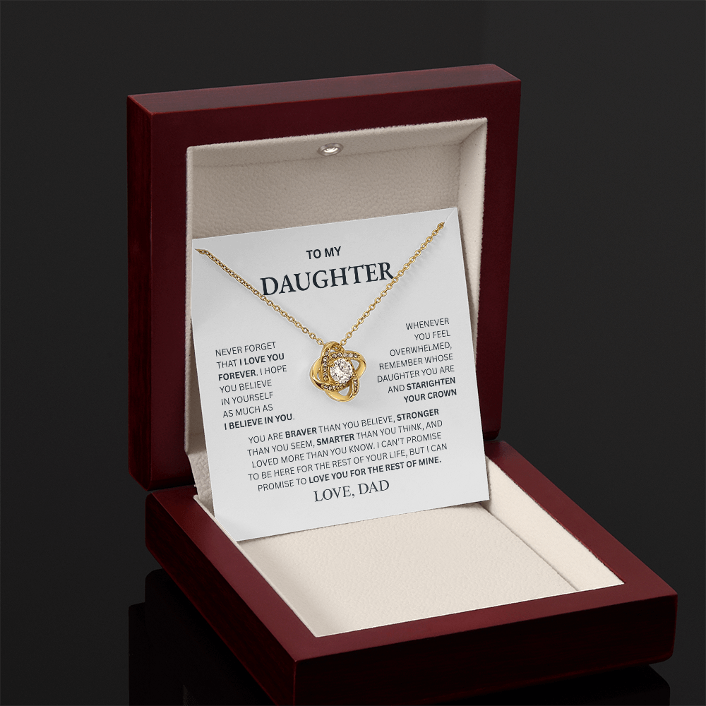 To My Daughter From Dad Love Knot Necklace β Forever My Little Girl