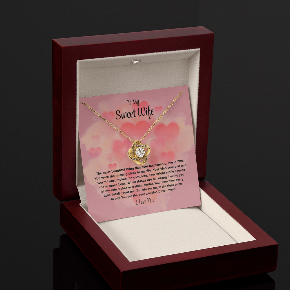 To My Sweet Wife Love Knot Necklace – Forever My Love