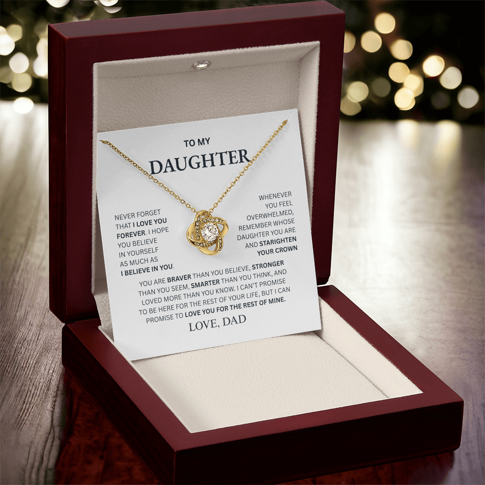 To My Daughter From Dad Love Knot Necklace β Forever My Little Girl