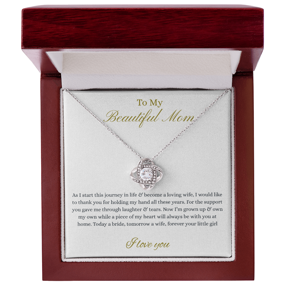 Daughter To Mother Love Knot Necklace