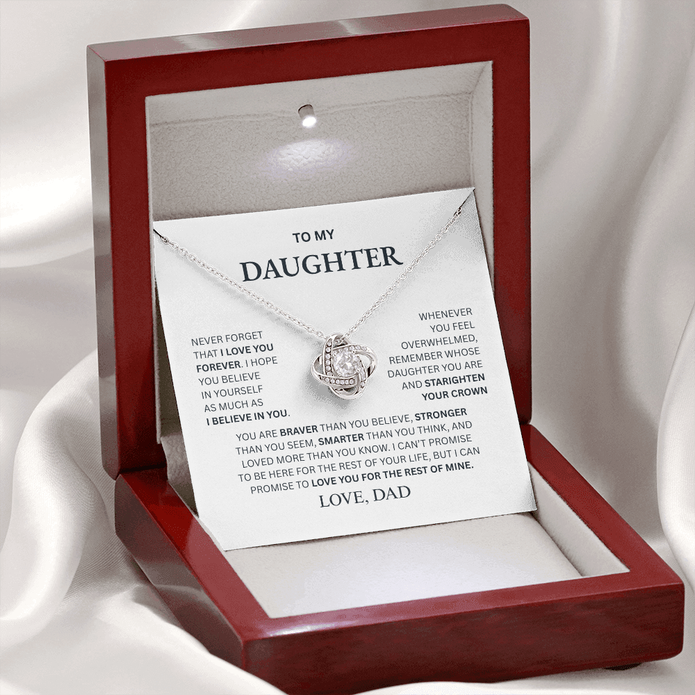 To My Daughter From Dad Love Knot Necklace β Forever My Little Girl