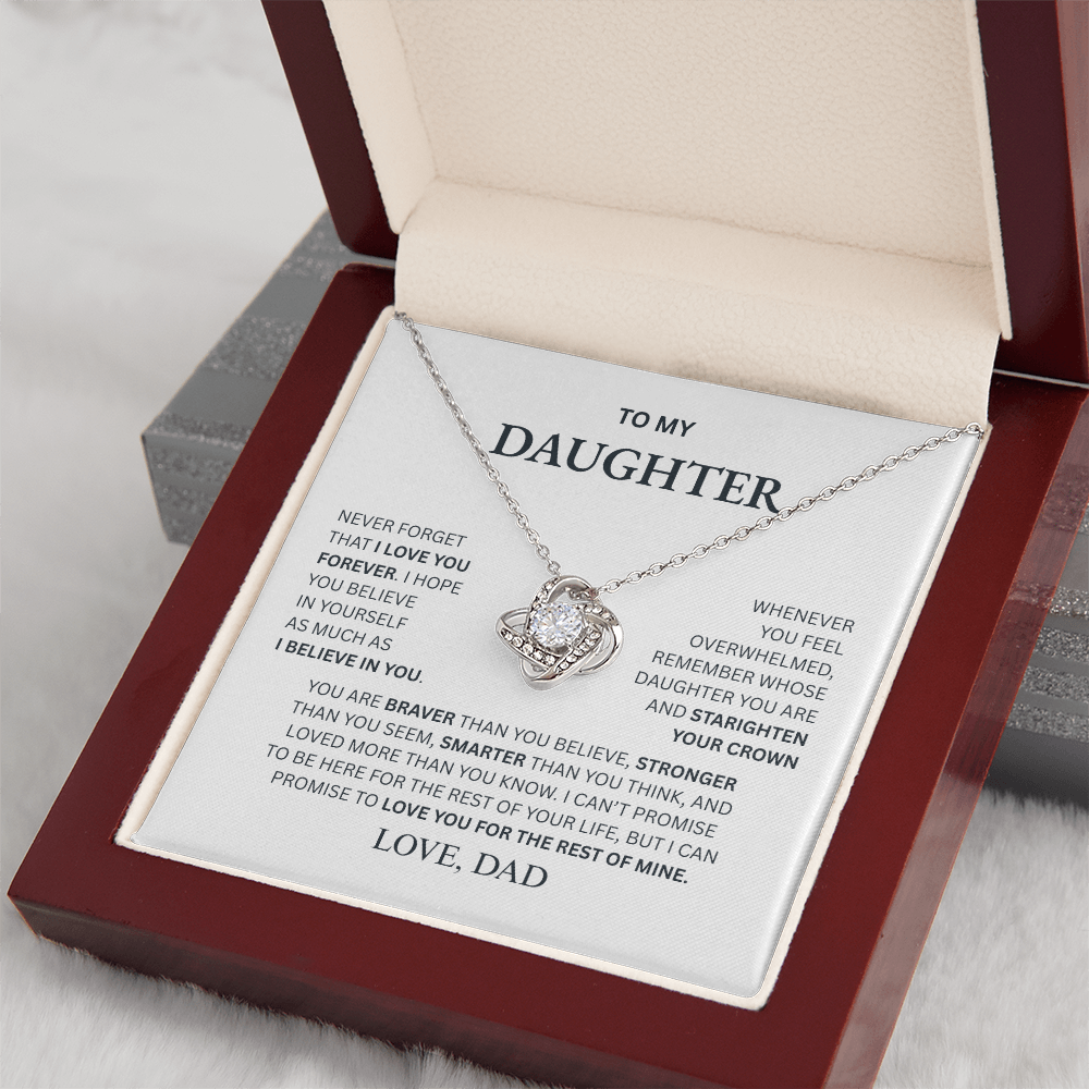 To My Daughter From Dad Love Knot Necklace β Forever My Little Girl