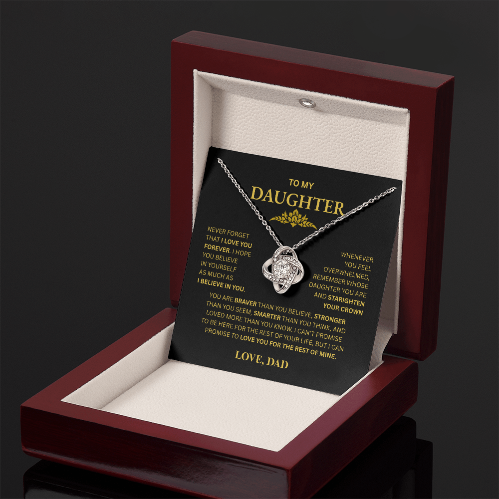 To My Daughter From Dad Love Knot Necklace β Forever My Little Girl