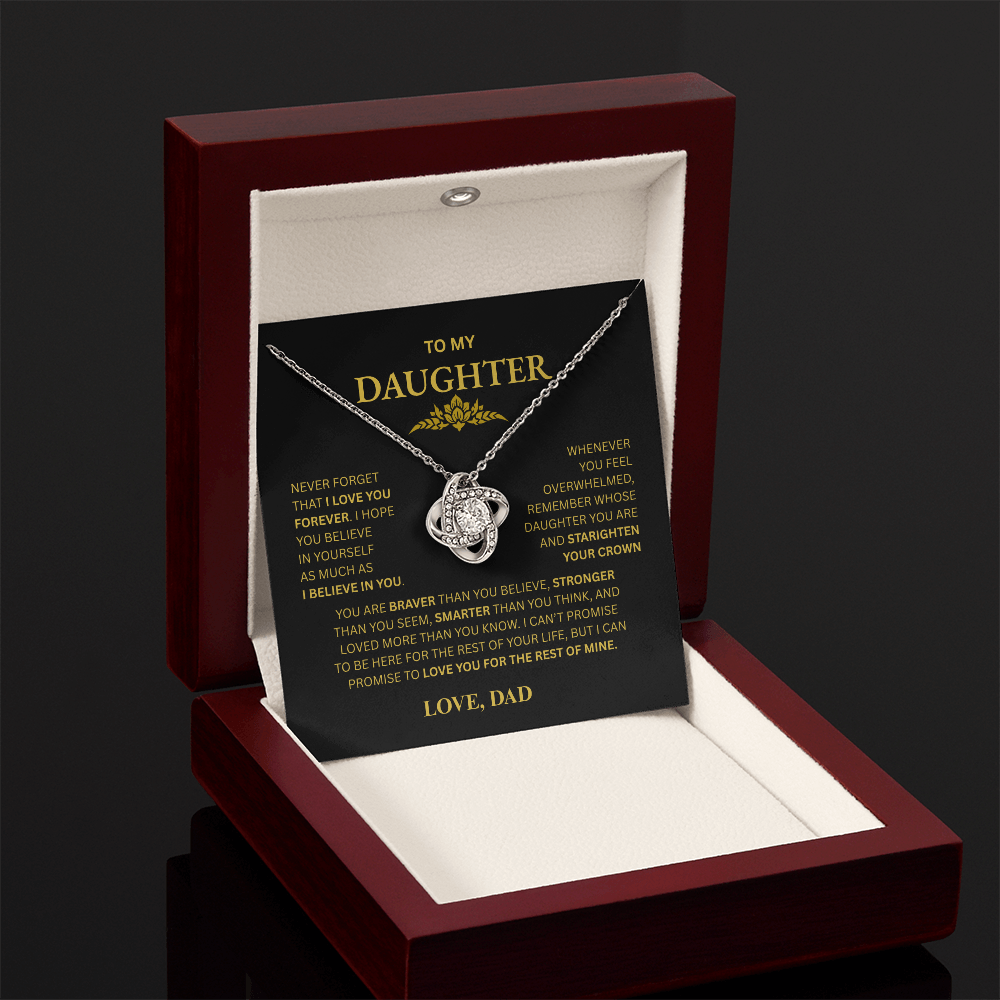 To My Daughter From Dad Love Knot Necklace β Forever My Little Girl