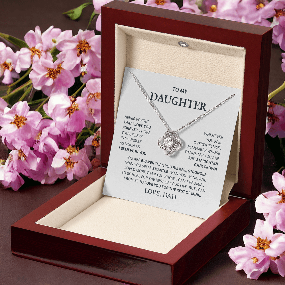 To My Daughter From Dad Love Knot Necklace β Forever My Little Girl