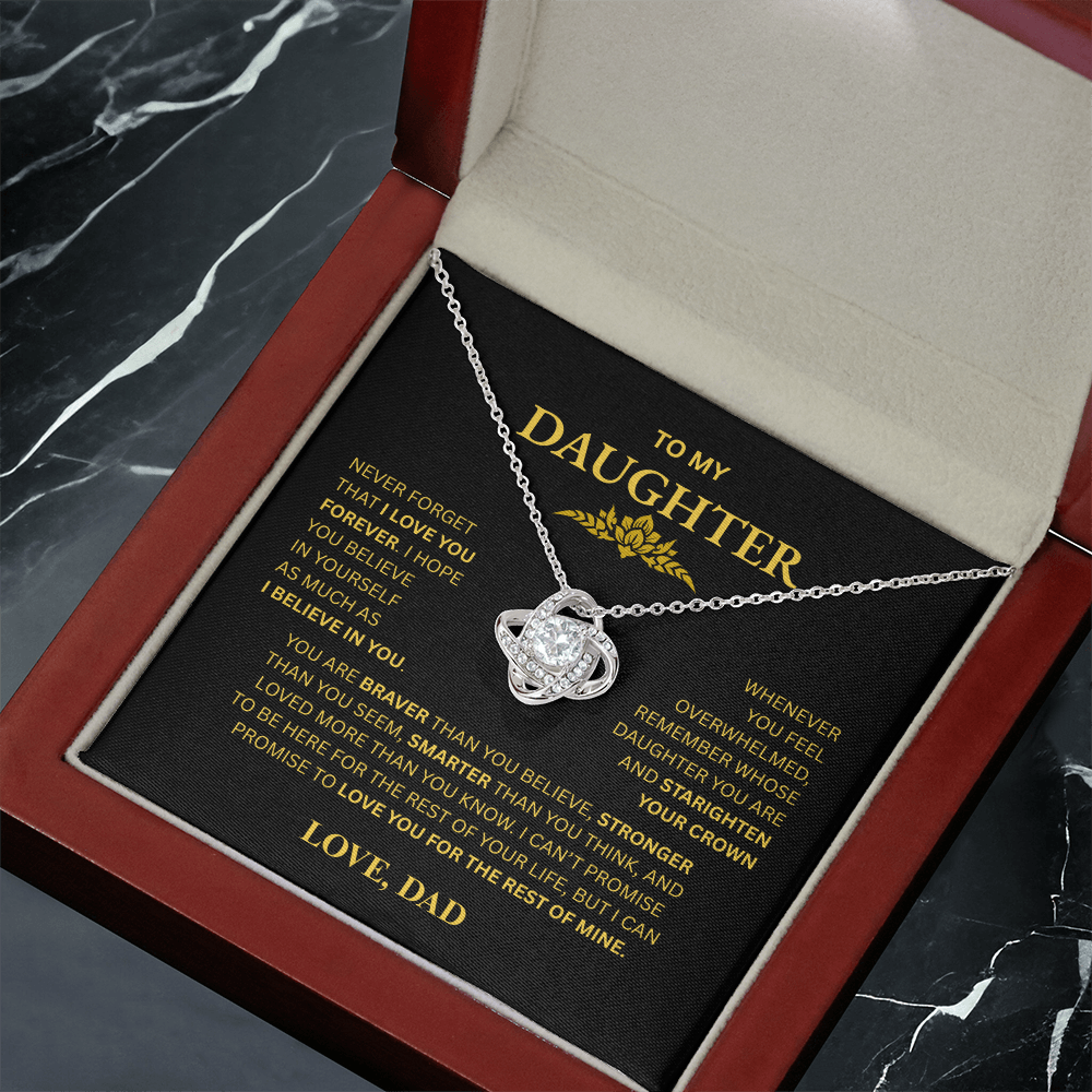 To My Daughter From Dad Love Knot Necklace β Forever My Little Girl