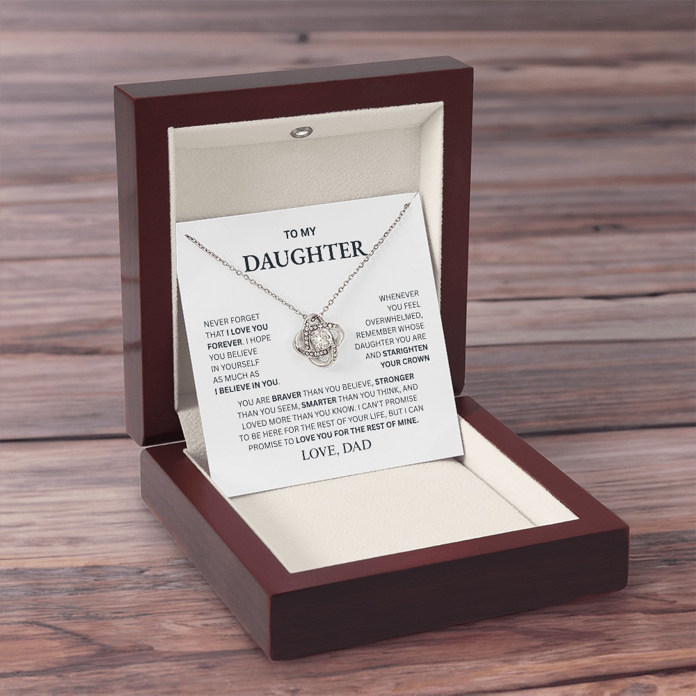 To My Daughter From Dad Love Knot Necklace β Forever My Little Girl