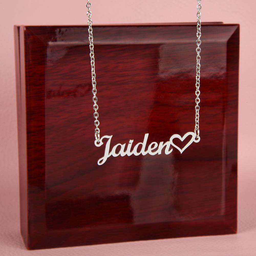 custom heart name necklace