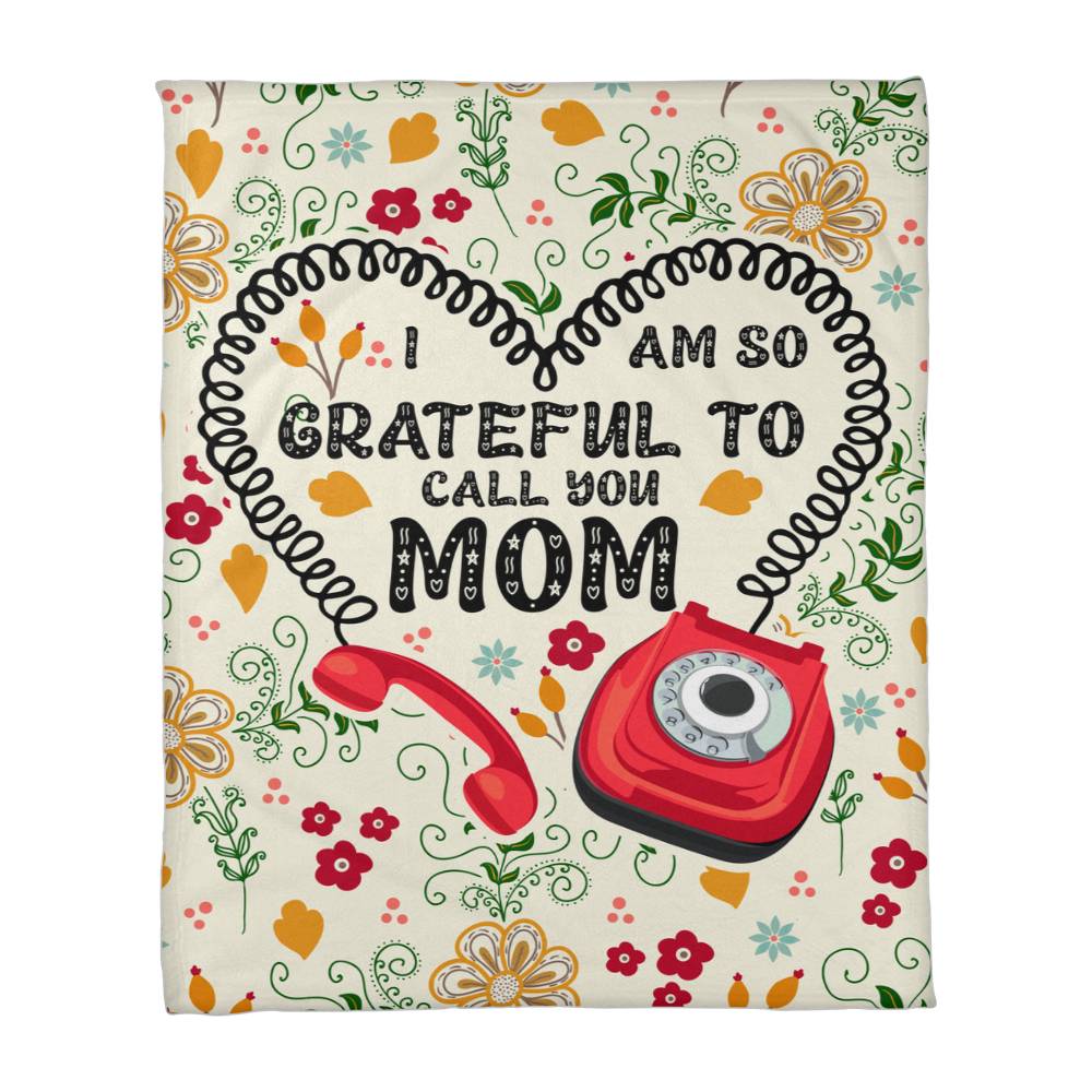 grateful mom fleece blanket
