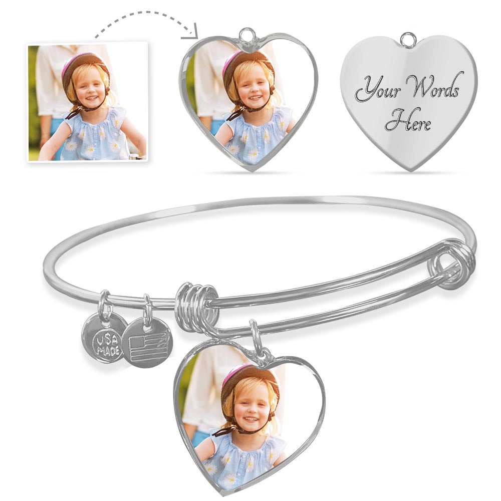 Customized Luxury Heart Bangle.