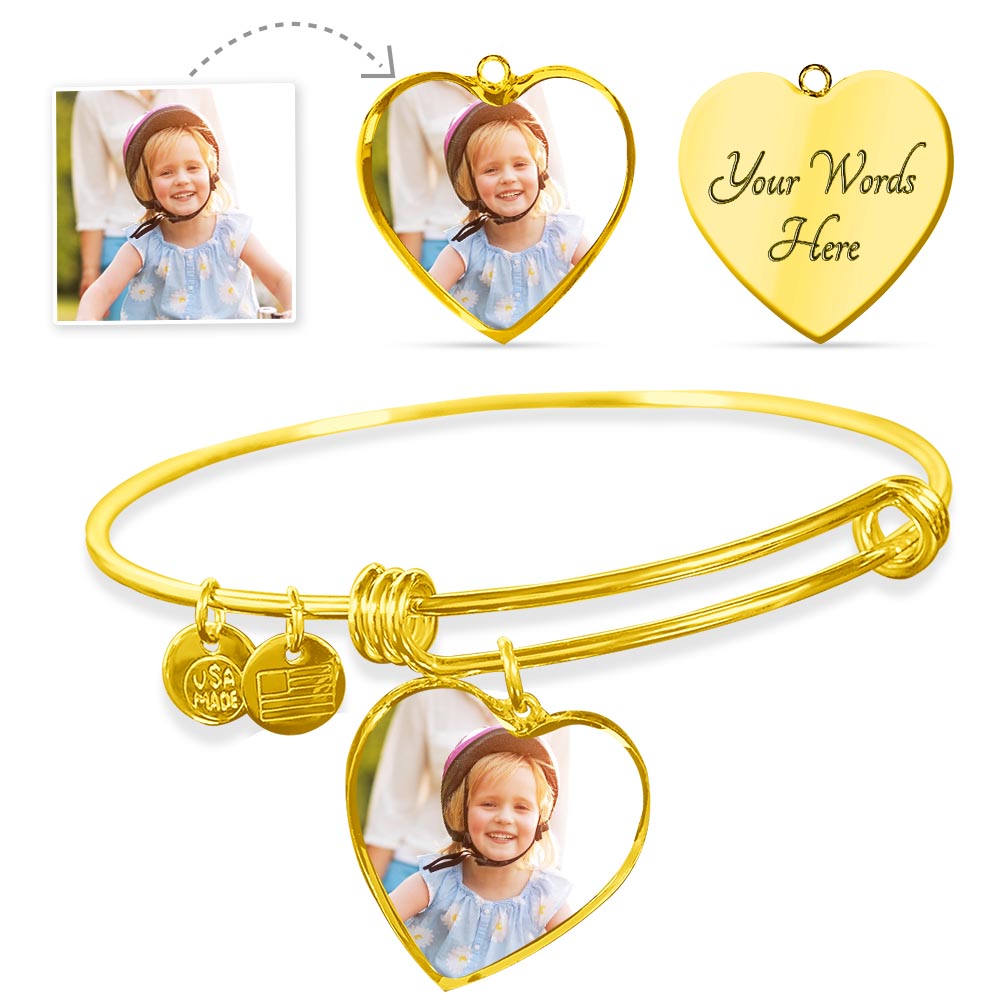 Customized Luxury Heart Bangle.