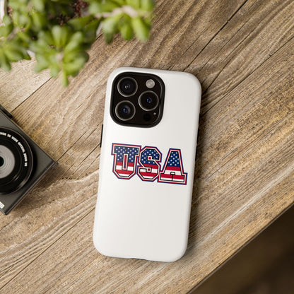 USA Flag Tough Phone Case, Patriotic Phone Cover, Independence Day Gift, Home Decor, American Spirit, Ideal for USA Lovers