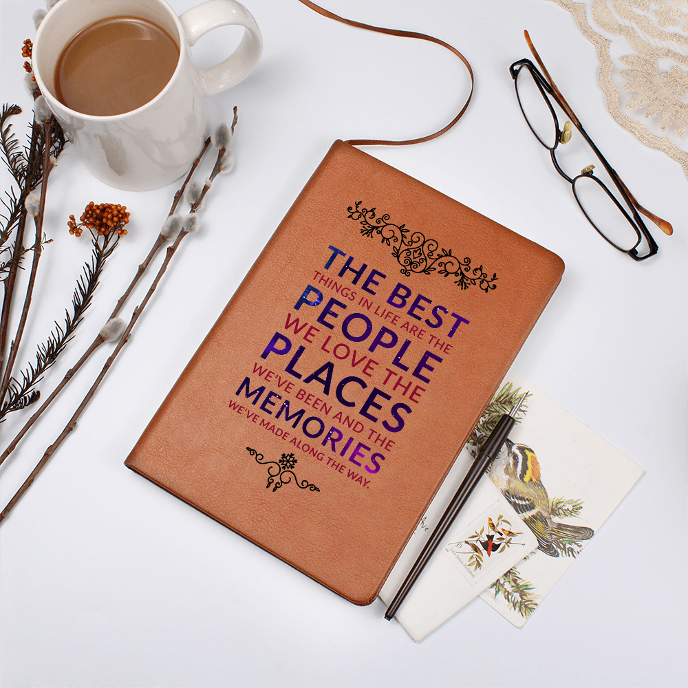 graphic leather memories journal