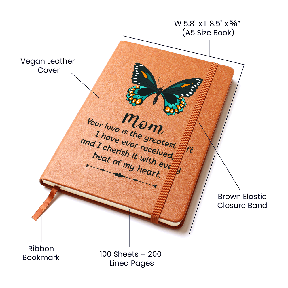 vegan leather mom journal