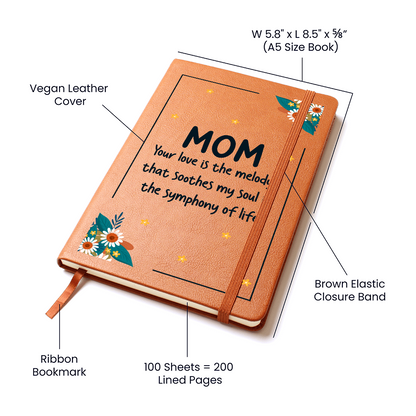 vegan leather love mom journal