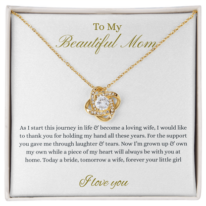 Daughter To Mother Love Knot Necklace