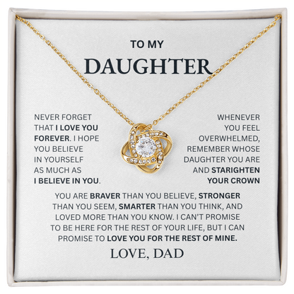 To My Daughter From Dad Love Knot Necklace – Forever My Little Girl