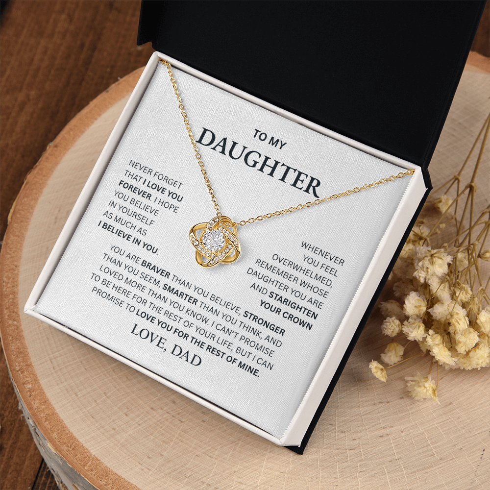To My Daughter From Dad Love Knot Necklace – Forever My Little Girl