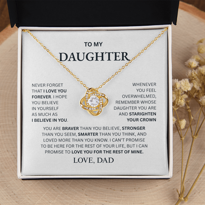 To My Daughter From Dad Love Knot Necklace – Forever My Little Girl