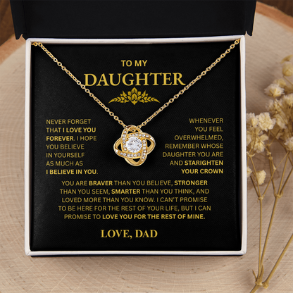 To My Daughter From Dad Love Knot Necklace – Forever My Little Girl