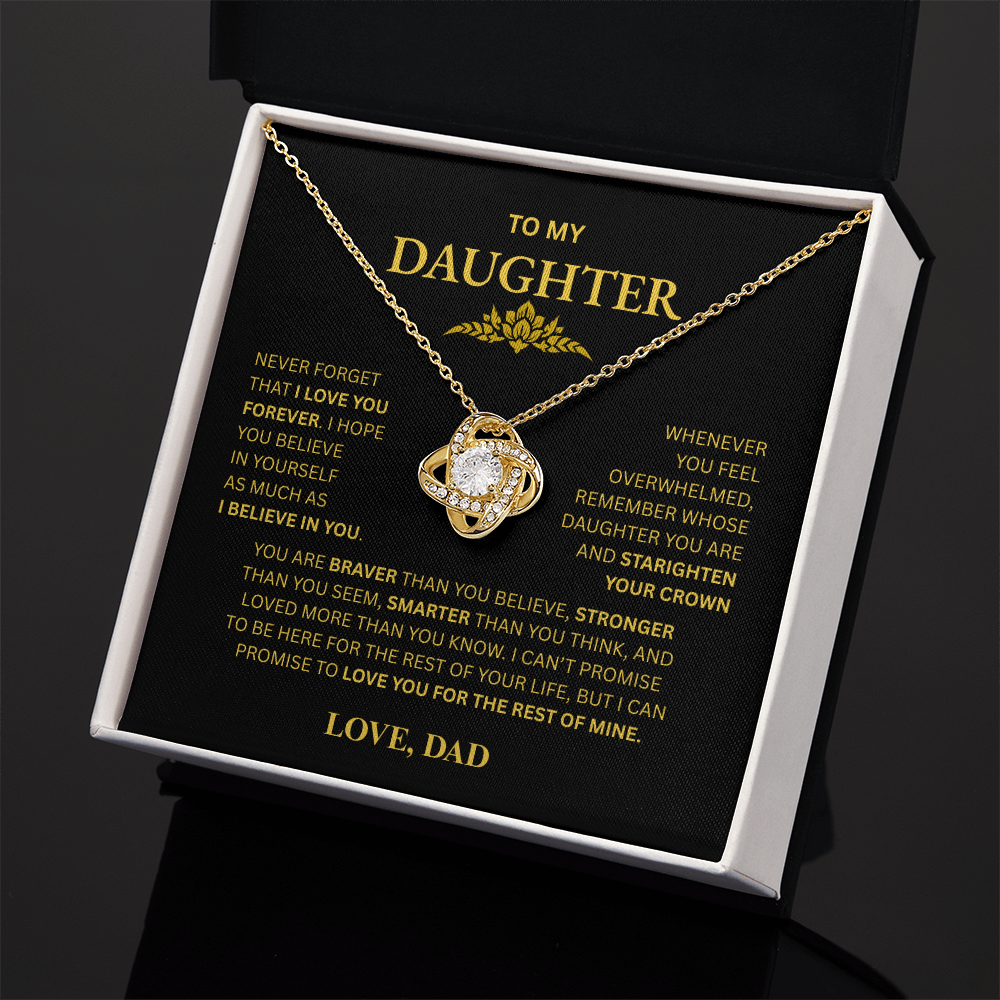 To My Daughter From Dad Love Knot Necklace – Forever My Little Girl