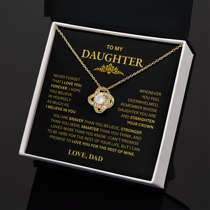 To My Daughter From Dad Love Knot Necklace – Forever My Little Girl