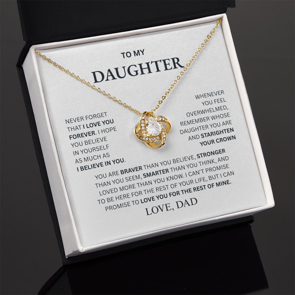 To My Daughter From Dad Love Knot Necklace – Forever My Little Girl