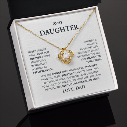 To My Daughter From Dad Love Knot Necklace – Forever My Little Girl