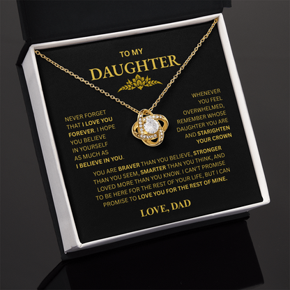 To My Daughter From Dad Love Knot Necklace – Forever My Little Girl